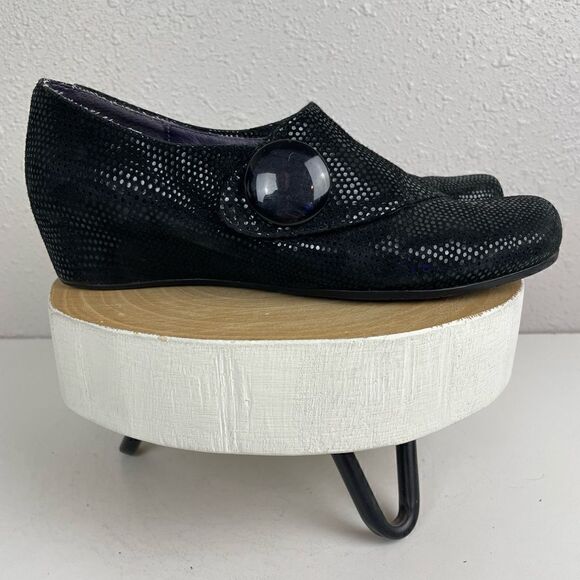 Vaneli Black Leather Shoes Size 6.5 - Picture 3 of 8